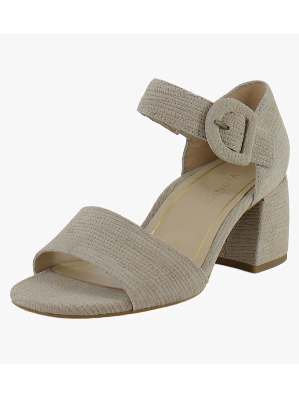 NEW Vionic Chardonnay Sandals Beige Cobblestone Leather Dress Heels Size 9.5 - Picture 2 of 15